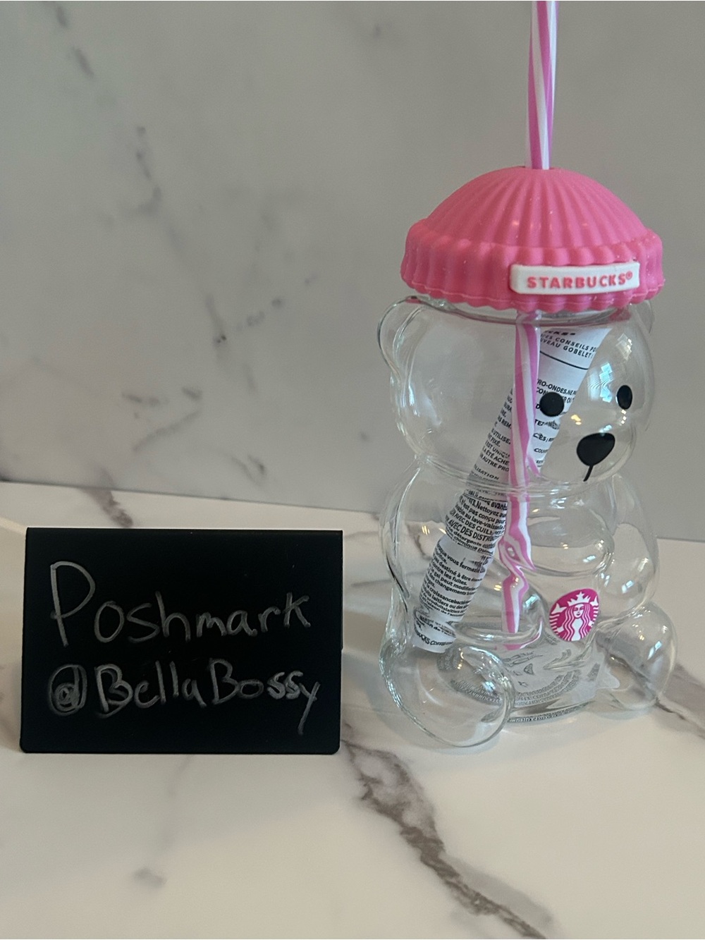 RARE Pink Starbucks Glass Bearista Cup - Picture 9 of 10